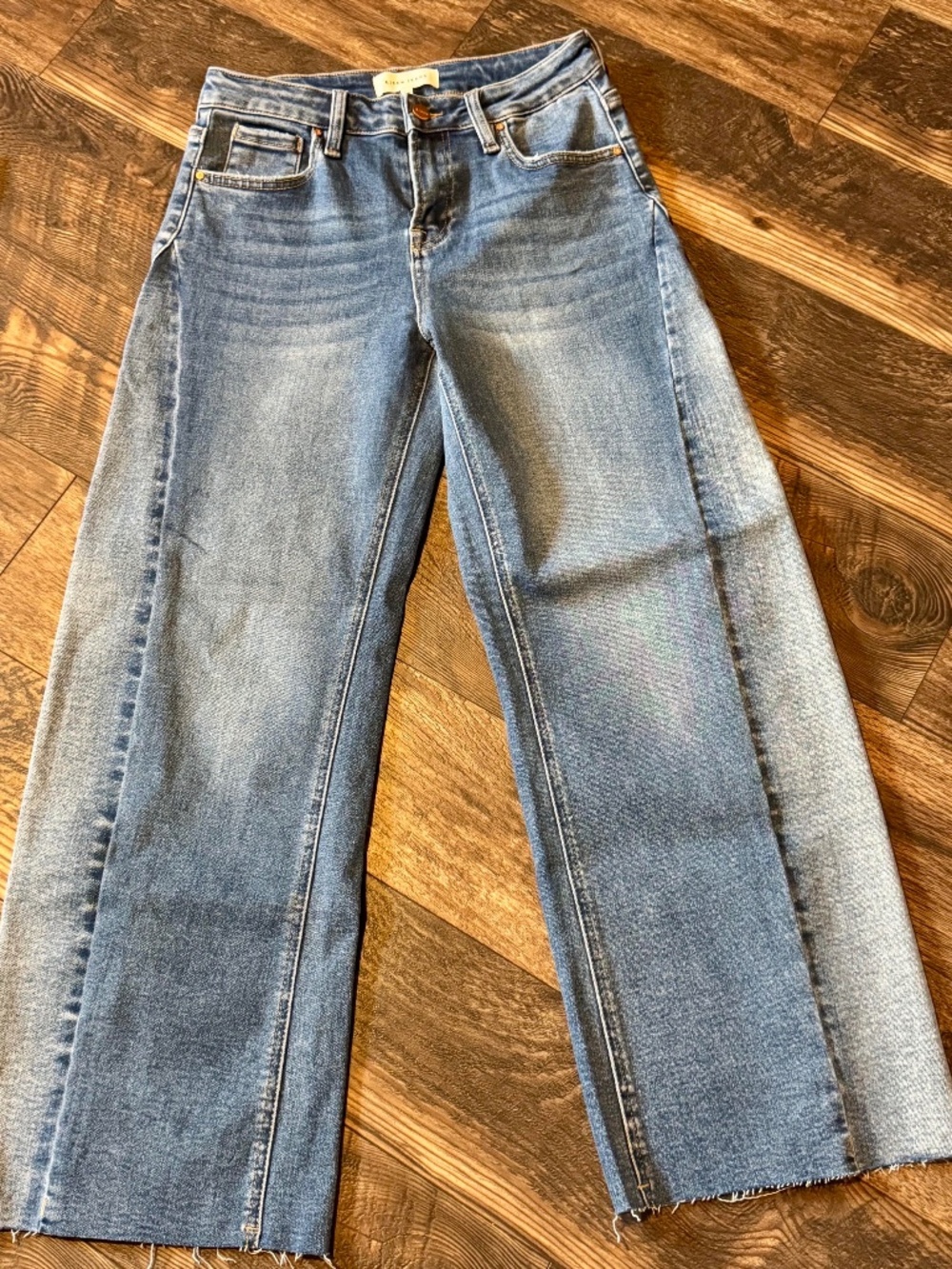 Risen Mary-Kate Two-Tone Slouchy Barrel Jeans NEW